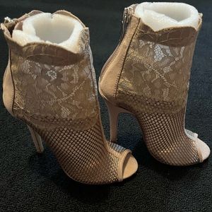 Mesh open toe booties